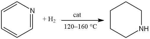 production of Piperidine by hydrogenation of pyridine