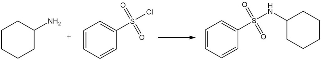 reaction of Cyclohexylamine with Benzenesulfonyl chloride