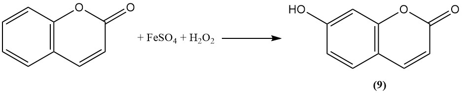 reaction of coumarin with Fenton’s reagent