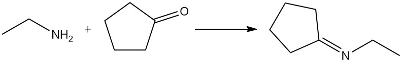 reaction of ethylamine and cyclopentanone to produce N-ethylcyclopentanimine