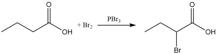 the Hell-Volhard-Zelinsky halogenation of butyric acid