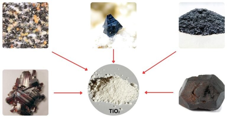 Raw materials used for the production of titanium dioxide