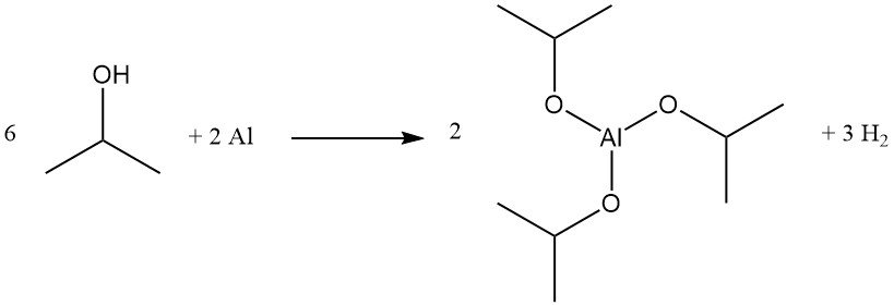 Reaction of isopropyl alcohol with aluminum metal