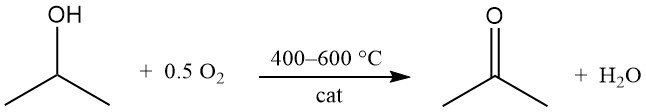 catalytic oxidation of Isopropyl alcohol