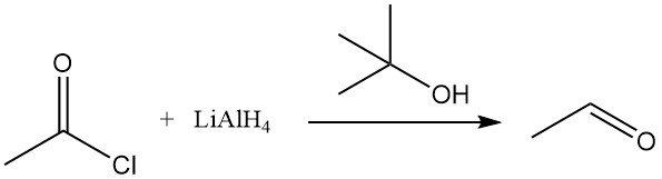 Reduction of acetyl chloride with LiAlH4