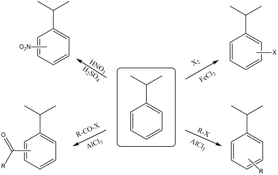 aromatic substitution reaction of cumene