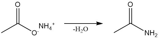 production of acetamide by dehydration of ammonium acetate