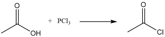 production of acetyl chloride by the reaction of acetic acid with phosphorus trichloride