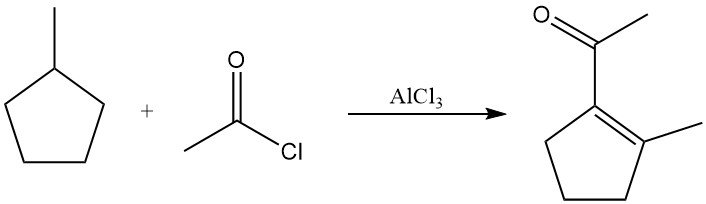 reaction of Methylcyclopentane with acetyl chloride
