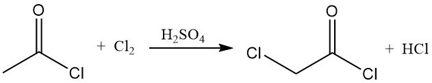 reaction of chlorine with acetyl chloride